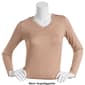 Juniors Poof! Long Sleeve Marled Meet & Greet V-Neck Tee - image 3