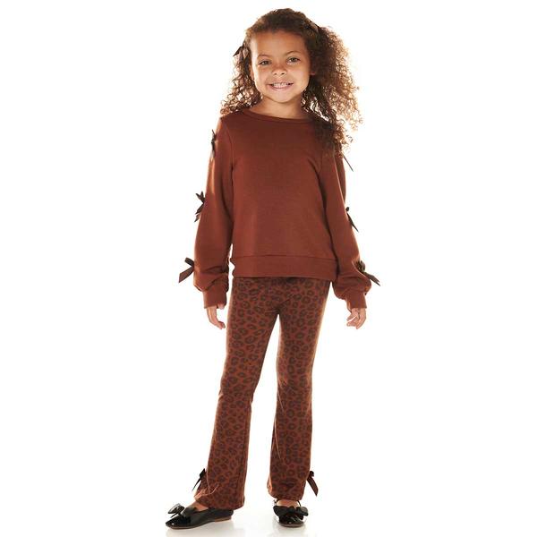 Girls (4-6x) BTween(R) Fleece Lined Crew w/ Flare Legging Set - image 