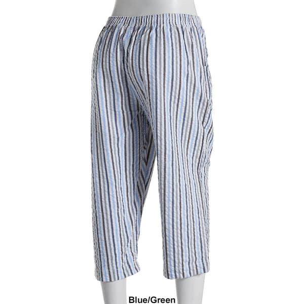 Petites Jordana Rose Seersucker Capri Pants