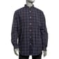 Mens Big & Tall Chaps Stretch Plaid Button Down Shirt - Navy - image 1