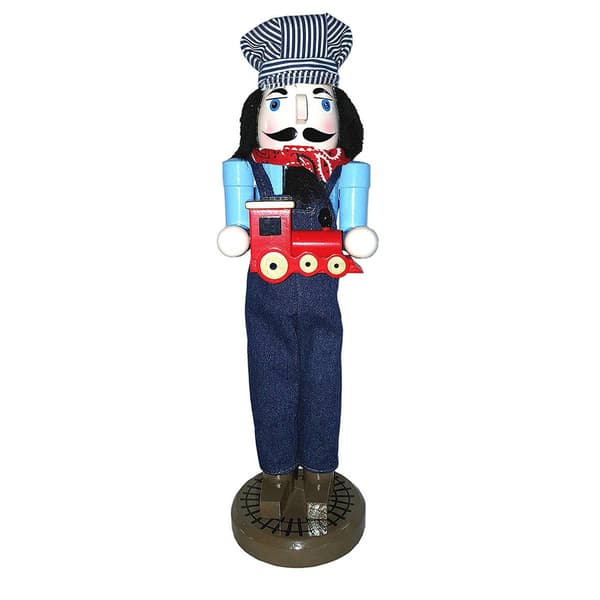Santa's Workshop 14in. Train Conductor Nutcracker - image 