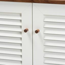 Baxton Studio Coolidge 8 Shelf Wood Shoe Storage Cabinet