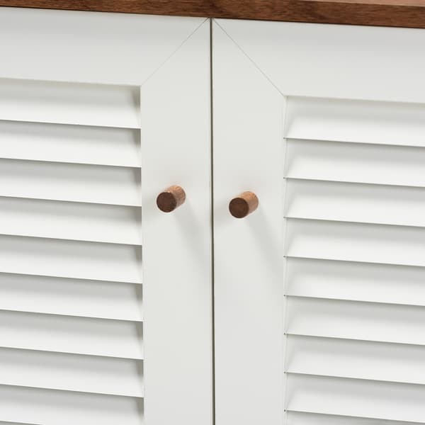 Baxton Studio Coolidge 8 Shelf Wood Shoe Storage Cabinet