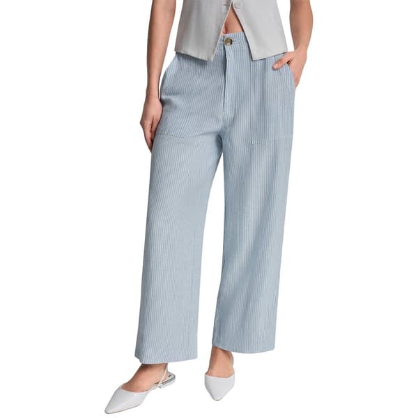 Womens DKNY Cropped Wide Leg Linen Pants - image 