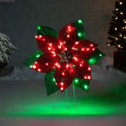 Northlight LED Lighted Poinsettia Christmas Yard Decoration