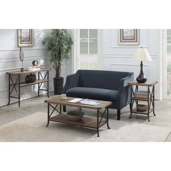 Convenience Concepts Brookline End Table with Shelves - Brown