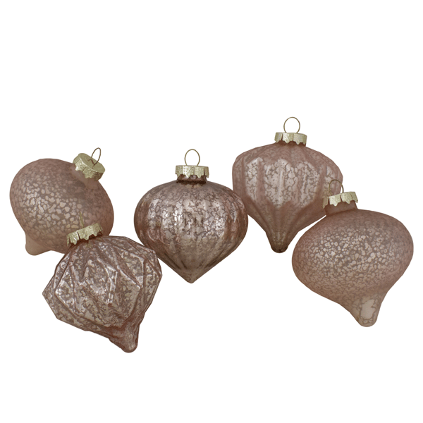 Northlight 12ct. Blush Finial & Glass Ball Christmas Ornaments