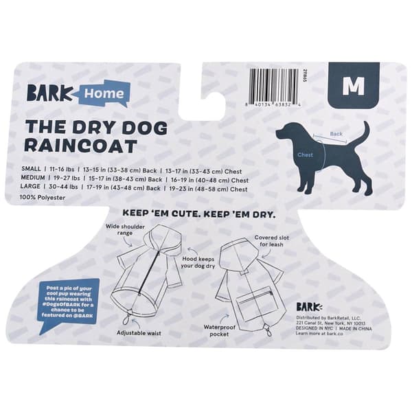Bark Dry Dog Raincoat