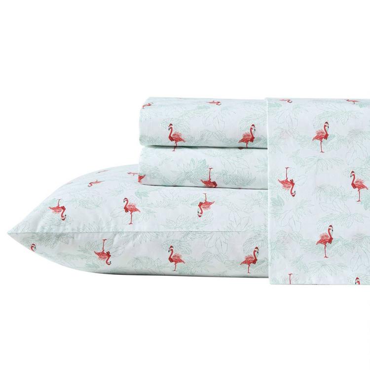 Tommy Bahama Flamingo Santa 200TC 4pc. Sheet Set