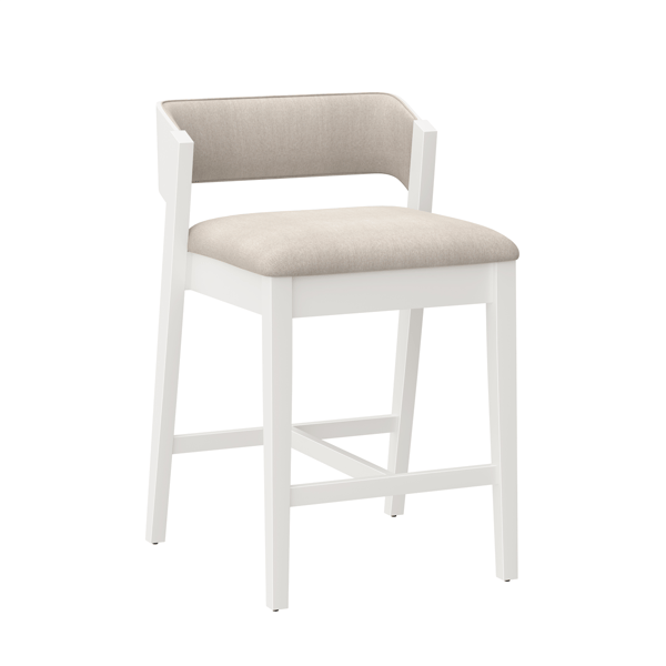 HH2 Home Dresden White Fabric Counter Height Stool
