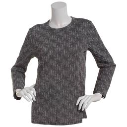 Petite NY Collection Long Sleeve Button Back Knit Tee