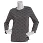 Petite NY Collection Long Sleeve Button Back Knit Tee - image 2