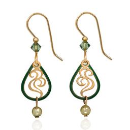 Silver Forest 18kt. Open Teardrops w/ Swirls