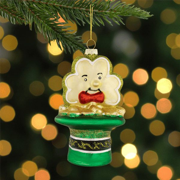 Northlight Shamrock & Leprechaun Hat Glass Christmas Ornament