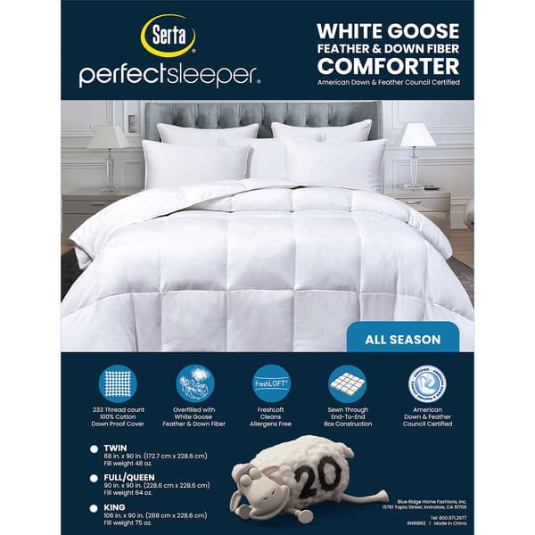 Serta® 233 Thread Count Goose Feather Down Fiber Comforter