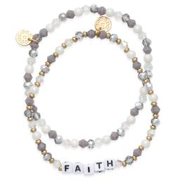 Beautiful Blessings 2 Row Stone Faith Stretch Bracelet