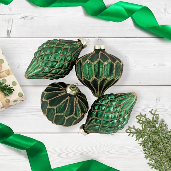 Northlight Seasonal 4ct. Glitter Finial Christmas Ornaments