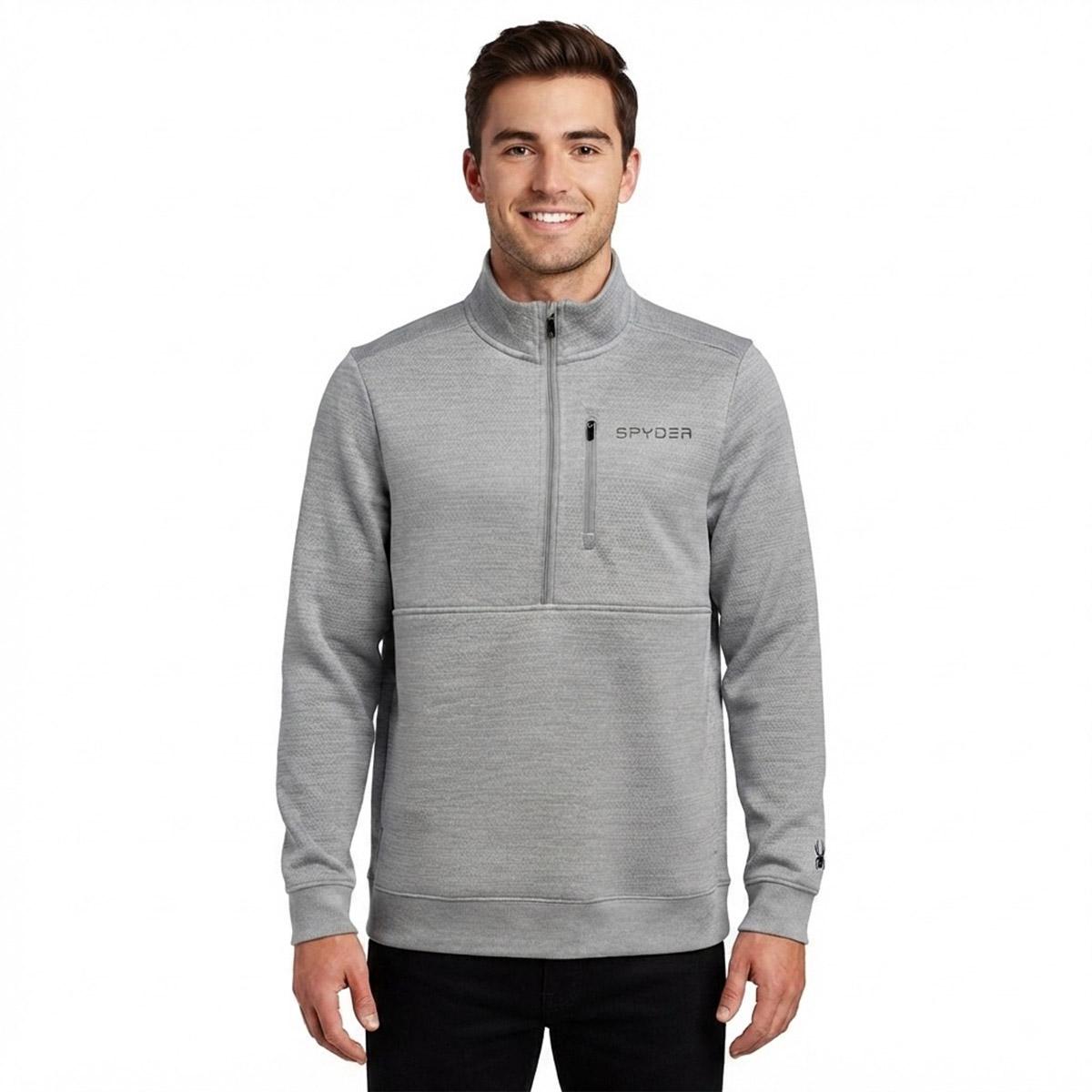 Mens Spyder Textured Bonded Fleece 1/4 Zip