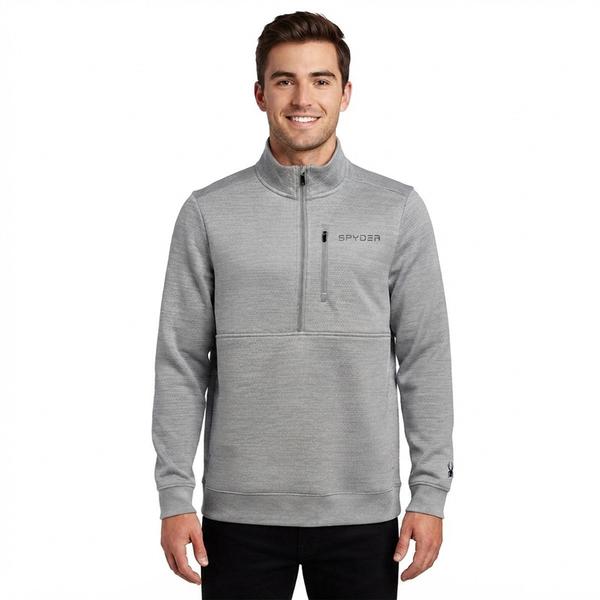 Mens Spyder Textured Bonded Fleece 1/4 Zip - image 