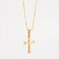 14kt. Gold Over Sterling Silver Gothic Cross Necklace - image 1
