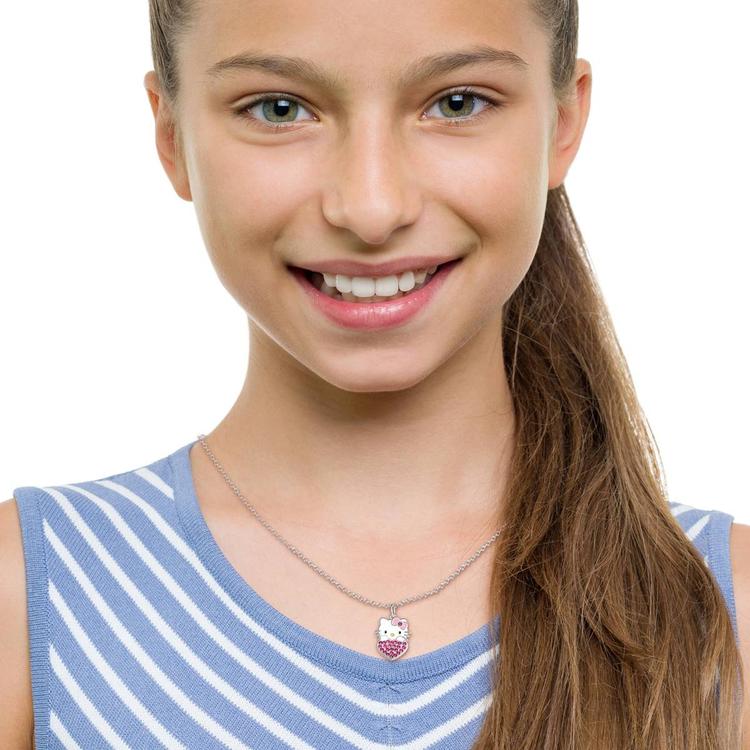 Brass Hello Kitty® Crystal Pendant Necklace