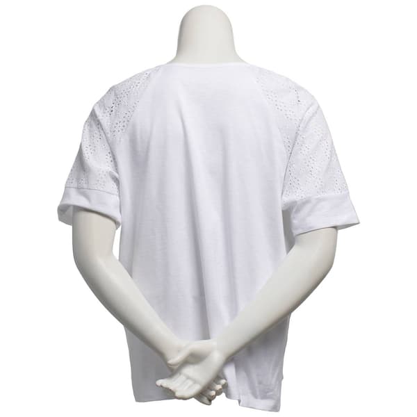 Plus Size Erika Jobina Short Eyelet Sleeve Tee