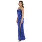 Juniors Crystal Doll Damask Sequin Lace-Up Back Sheath Dress - image 4