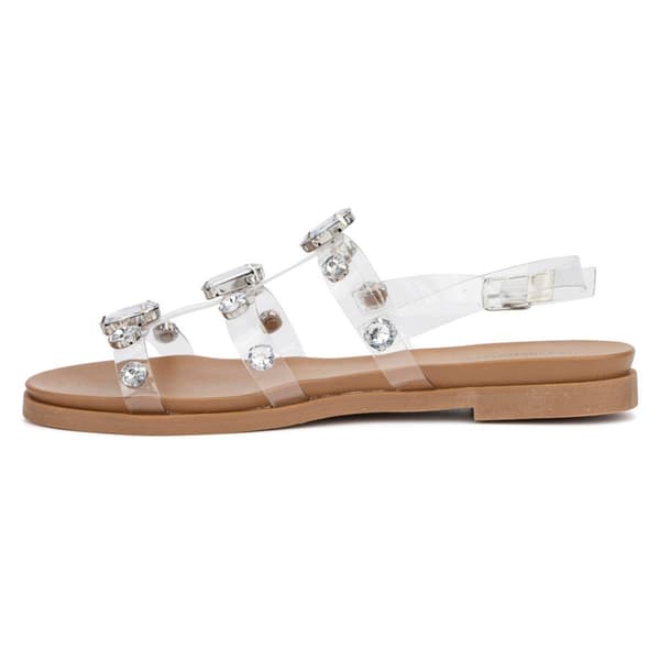Womens Olivia Miller Crystal Clear Slide Sandals