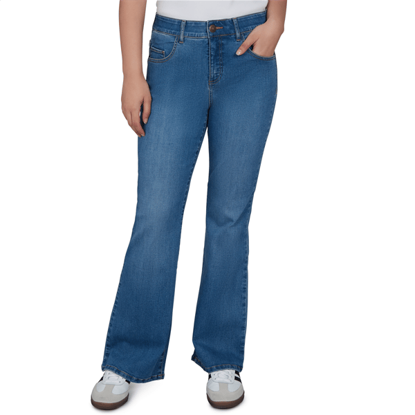 Petite Ruby Rd. Key Items Premium Stretch Denim Kick Flare Jean