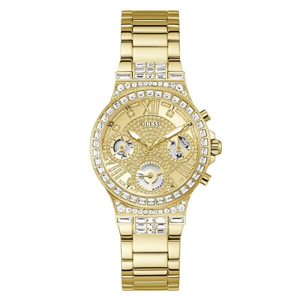Womens Guess Gold-Tone Case/Crystal Sunray Dial Watch - GW0320L2 - image 