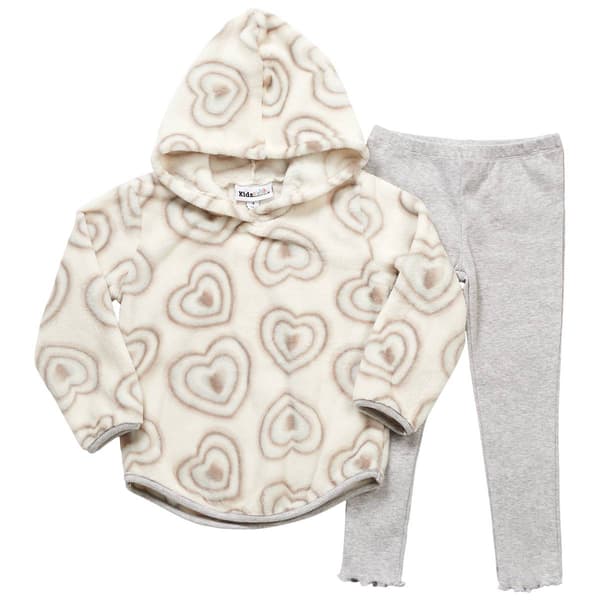 Girls &#40;4-6x&#41; Kids Headquarters Heart Faux Fur Hoodie & Leggings - image 