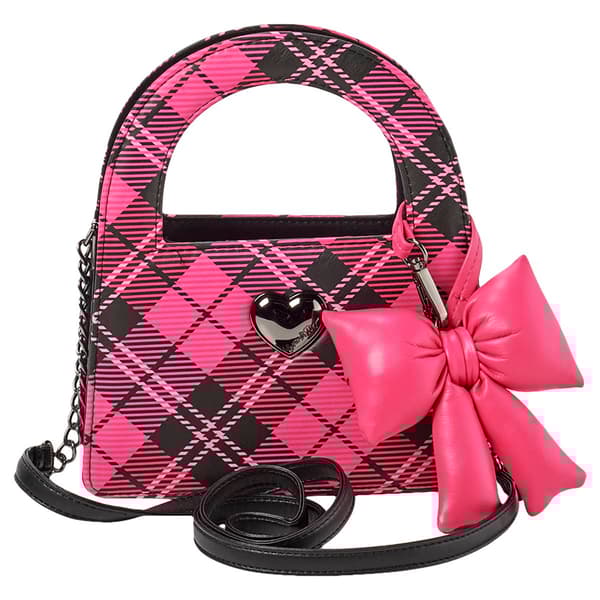 Luv Betsey by Betsey Johnson Josie Bow Plaid Satchel $58