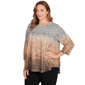 Plus Size Ruby Rd. Cozy Time Ombre Leopard Paisley Blouse - image 3