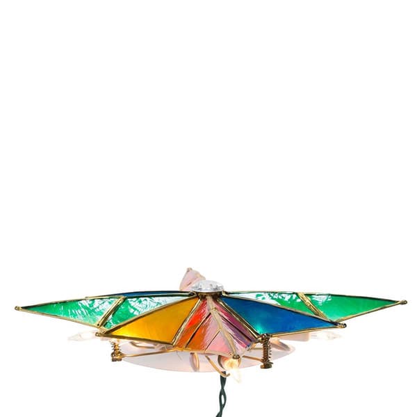 Kurt Adler Multicolor Capiz Bethlehem Star Treetop w/ Gem Center