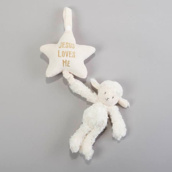 Demdaco Lamb Jesus Love Me Musical Pull Toy - image 