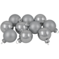 Northlight 10ct. Silver Shiny & Matte Glass Christmas Ornaments - image 1