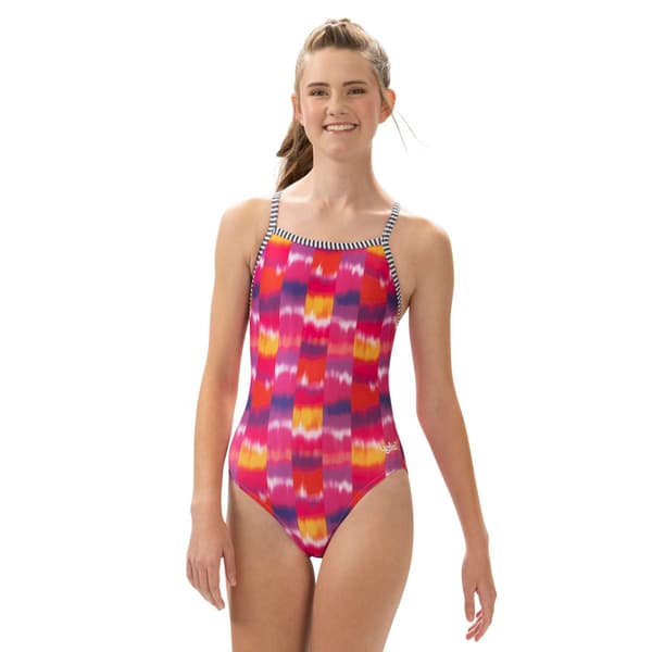 Dolfin Women s Uglies Print V 2 Back One Piece Swimsuit Size 30 Far Out