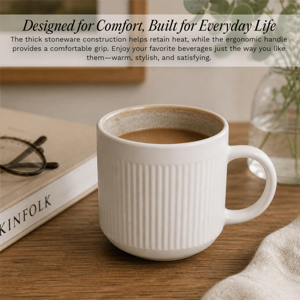 Sango Anderson Reactive Cream 16.5oz. Coffee Mugs - Set of 4
