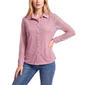 Womens NY Collection Long Sleeve Button Down Mesh Top - image 1