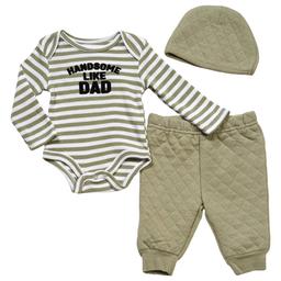 Baby Boy (3-9M) Baby Essentials 3pc Handsome Like Dad Layette Set