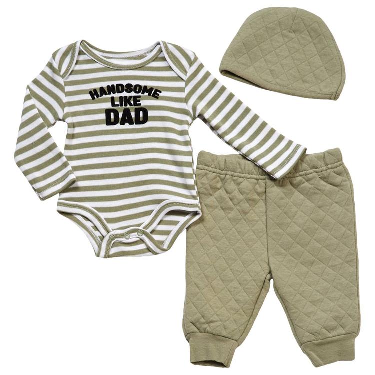 Baby Boy (3-9M) Baby Essentials 3pc Handsome Like Dad Layette Set