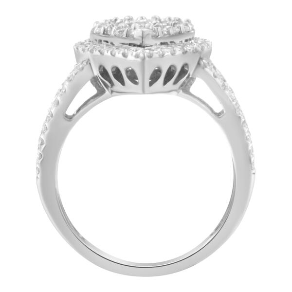 1 1/2 ct. Sterling Silver Diamond Cluster Ring