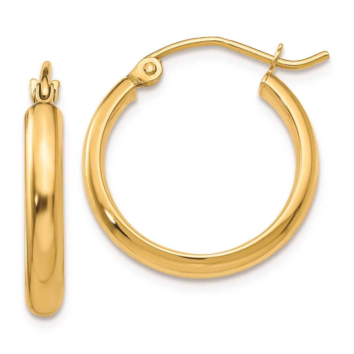 Gold Classics™ 14kt. Gold 17x2.75mm Hoop Earrings