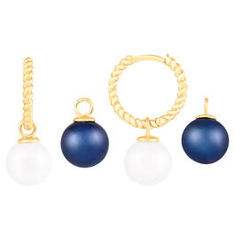 Splendid Pearls 14kt. Gold Interchangeable Pearl Hoop Earrings
