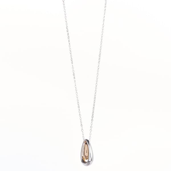 Design Collection Two-Tone Open Teardrop Necklace - image 