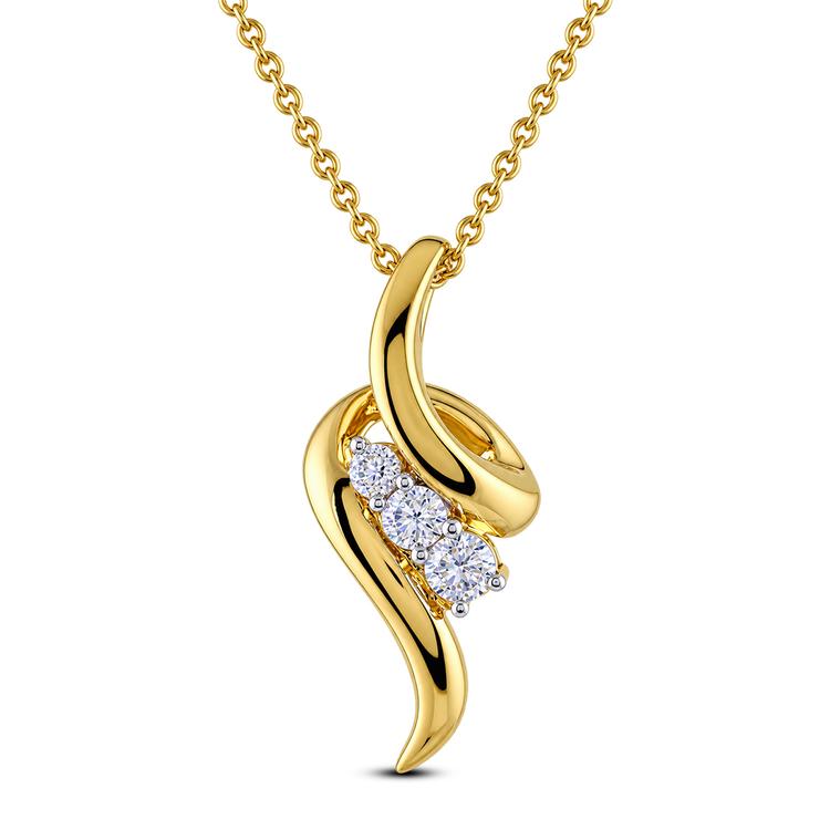 Nova Star(R) Yellow Gold 1/4ctw. Lab Grown Diamond Swirl Pendant