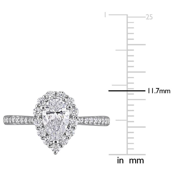 Gemstone Classics™ Sterling 1 3/8kt. Dew Moissanite Halo Ring