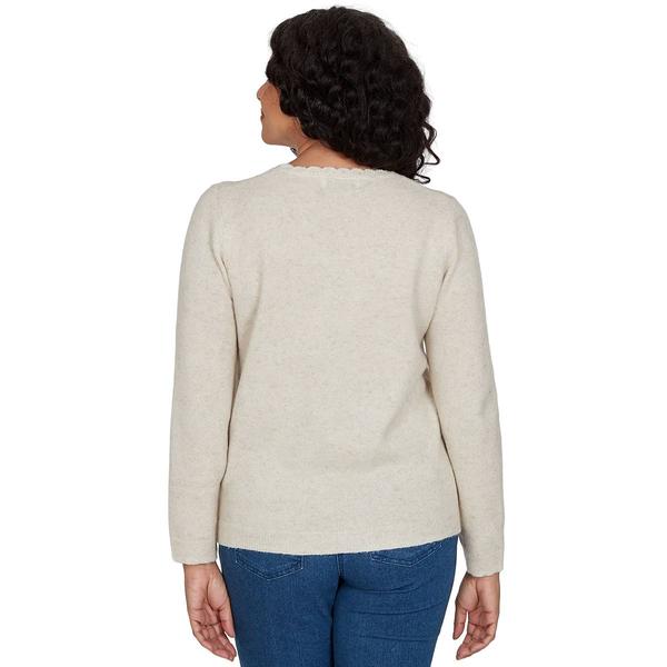 Plus Size Alfred Dunner Classics Pointelle Cashmelon Sweater