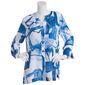 Womens Ali Miles 3/4 Sleeve Abstract Button Front Tunic Blouse - image 1