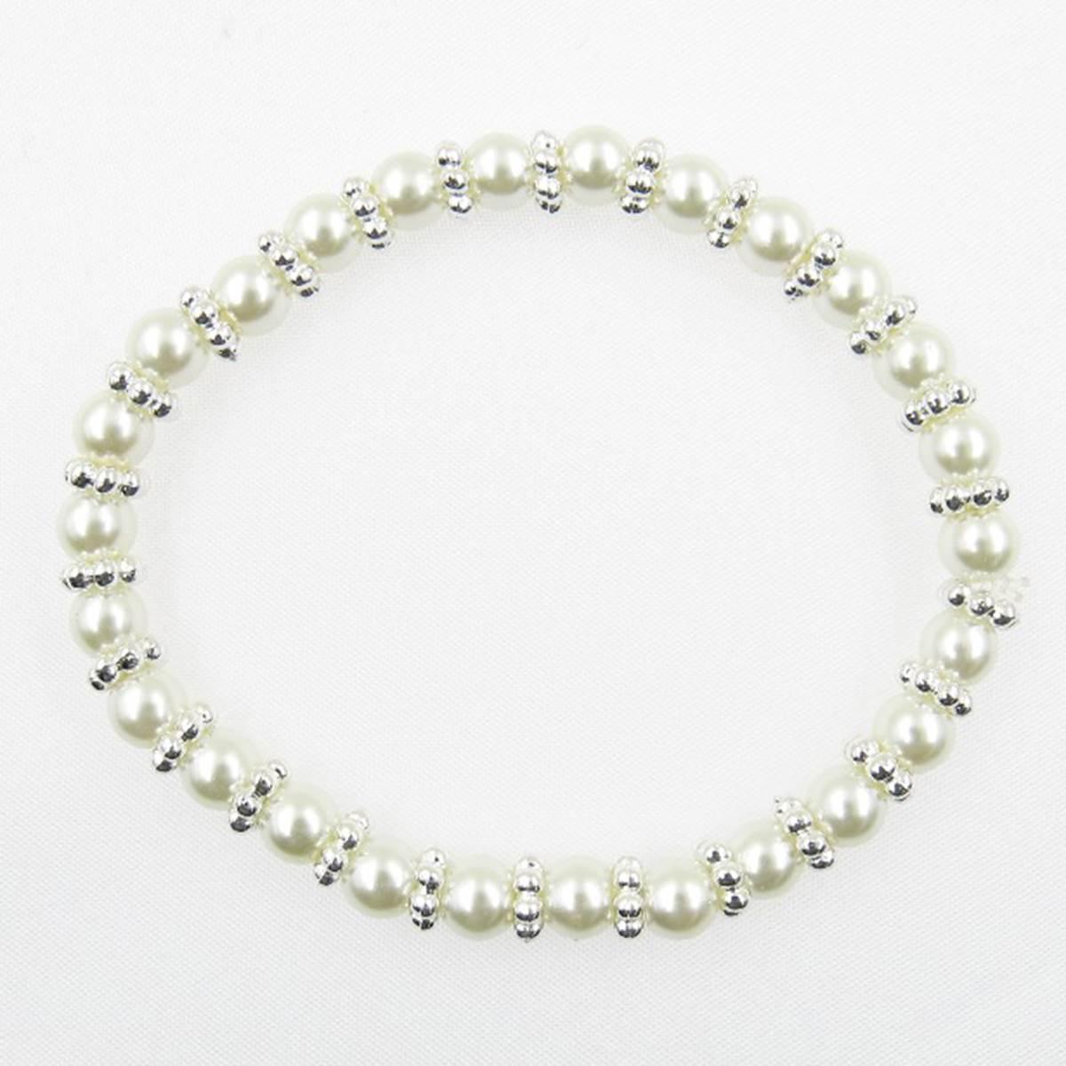 Rosa Rhinestones Pearl Stretch Bracelet